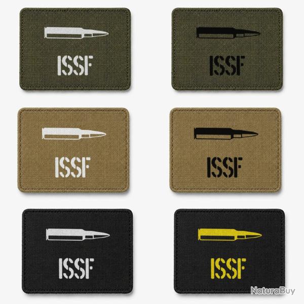 Patch velcro ISSF Cartouche - �cusson tir sportif tiss� 10x7 cm