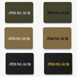 Patch velcro J'peux Pas, J'ai Tir - &Eacute;cusson tir sportif tiss&eacute; 10x7 cm