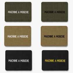 Patch velcro Machine &agrave; mouche - &Eacute;cusson tir sportif tiss&eacute; 10x7 cm