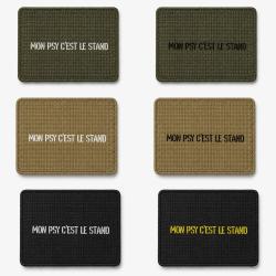 Patch velcro Mon Psy c'est le Stand - &Eacute;cusson tir sportif tiss&eacute; 10x7 cm