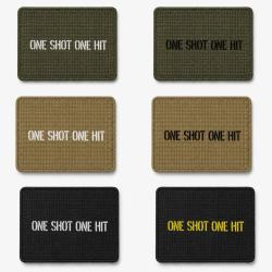 Patch velcro One Shot One Hit - &Eacute;cusson tir sportif tiss&eacute; 10x7 cm
