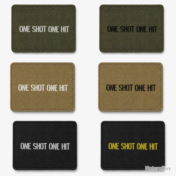 Patch velcro One Shot One Hit - �cusson tir sportif tiss� 10x7 cm