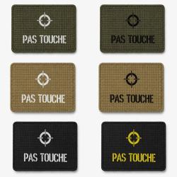 Patch velcro PAS TOUCHE - &Eacute;cusson tir sportif tiss&eacute; 10x7 cm