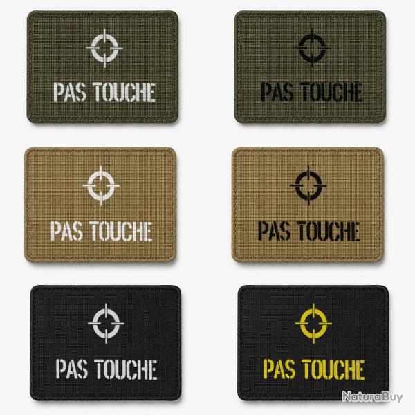 Patch velcro PAS TOUCHE - �cusson tir sportif tiss� 10x7 cm