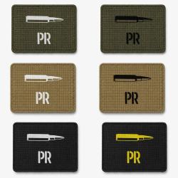 Patch velcro PR - &Eacute;cusson tir sportif tiss&eacute; 10x7 cm