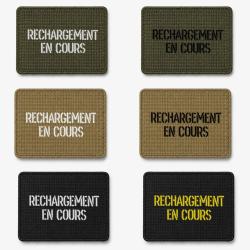 Patch velcro Rechargement en cours - &Eacute;cusson tir sportif tiss&eacute; 10x7 cm