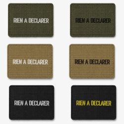 Patch velcro RIEN &Agrave; D&Eacute;CLARER - &Eacute;cusson tir sportif tiss&eacute; 10x7 cm