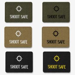 Patch velcro SHOOT SAFE - &Eacute;cusson tir sportif tiss&eacute; 10x7 cm