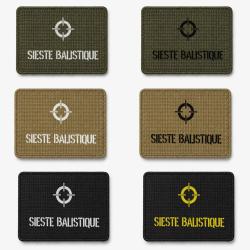 Patch velcro SIESTE BALISTIQUE EN COURS - &Eacute;cusson tir sportif tiss&eacute; 10x7 cm