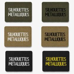 Patch velcro Silhouettes m&eacute;talliques - &Eacute;cusson tir sportif tiss&eacute; 10x7 cm