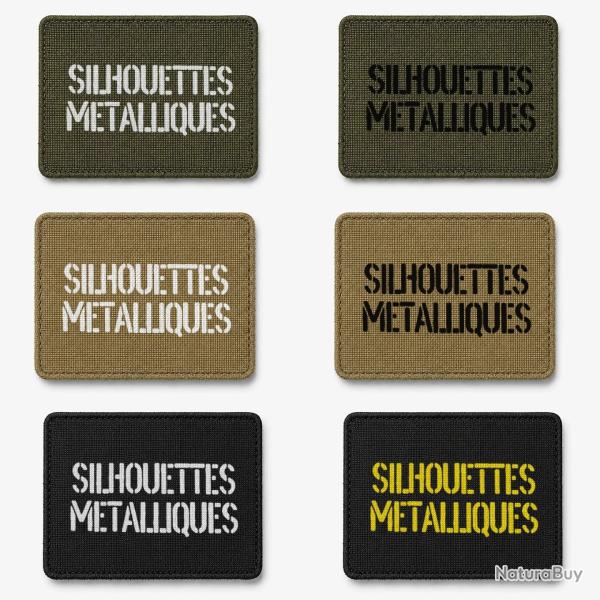 Patch velcro Silhouettes m�talliques - �cusson tir sportif tiss� 10x7 cm