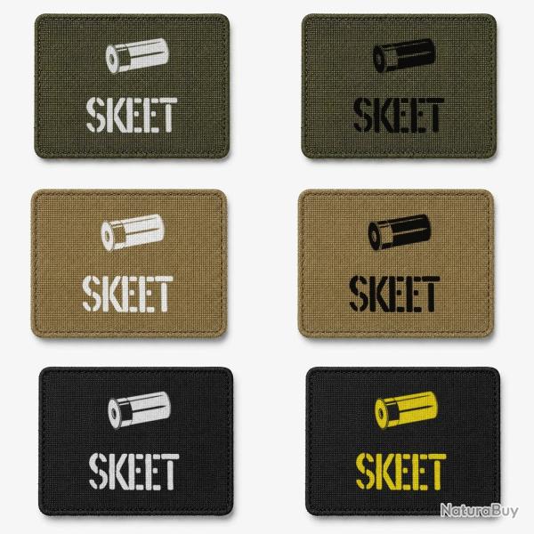 Patch velcro Skeet - �cusson tir sportif tiss� 10x7 cm
