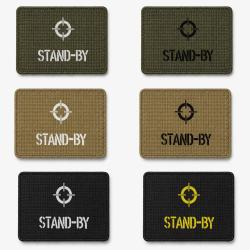 Patch velcro STAND-BY - &Eacute;cusson tir sportif tiss&eacute; 10x7 cm