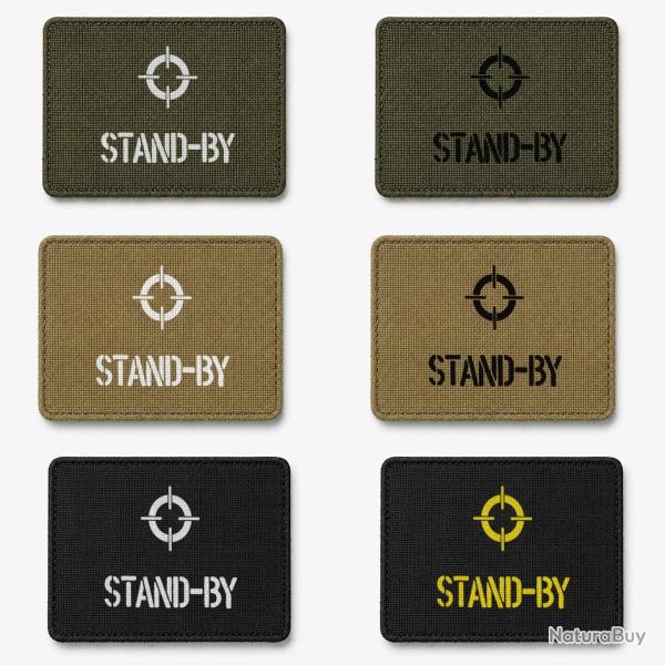 Patch velcro STAND-BY - �cusson tir sportif tiss� 10x7 cm