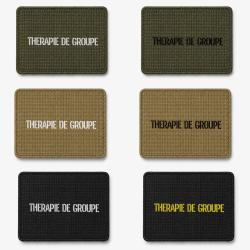 Patch velcro Th&eacute;rapie de groupe - &Eacute;cusson tir sportif tiss&eacute; 10x7 cm