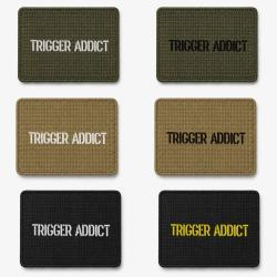 Patch velcro Trigger Addict - &Eacute;cusson tir sportif tiss&eacute; 10x7 cm