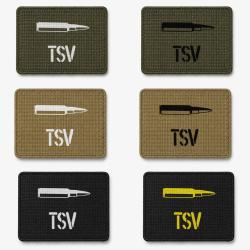 Patch velcro TSV - &Eacute;cusson tir sportif tiss&eacute; 10x7 cm