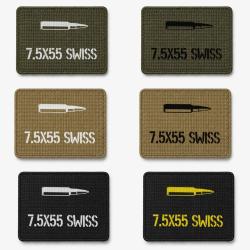 Patch velcro 7.5x55 Swiss - &Eacute;cusson tir sportif tiss&eacute; 10x7 cm