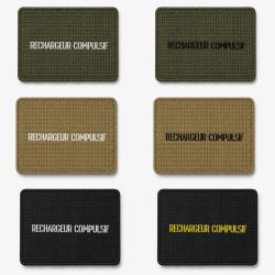 Patch velcro Rechargeur Compulsif - &Eacute;cusson tir sportif tiss&eacute; 10x7 cm