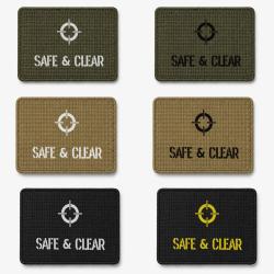Patch velcro SAFE & CLEAR - &Eacute;cusson tir sportif tiss&eacute; 10x7 cm