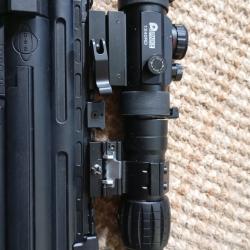 JJ Airsoft Magnifier 4x pour Eotech & Paike 1X40 Viseur &agrave; Point Rouge Point Rouge Vert &eacute;clair&eacute; Rail