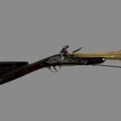 Fort Tromblon de marine Espagnol a silex en bronze XIXeme siecle