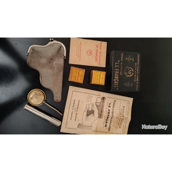 Bo�te vide pistolet le fran�ais 6.35 lot accessoires manufrance