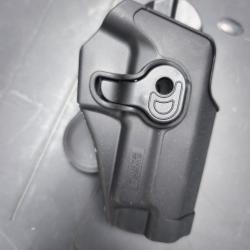 Holster de ceinture droitier noir en polymer