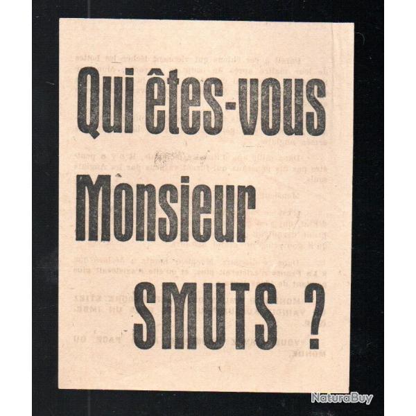 Tract "Qui �tes-vous Monsieur Smuts ?" 1944