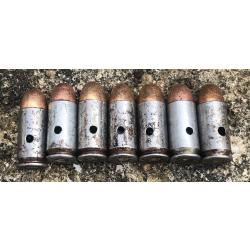 7 cartouches  45 acp 11,43 pour colt 1911a1 us ww2 dat&eacute;es 1943  neutralis&eacute;es E C  43