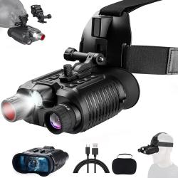 Jumelles Vision Nocturne 4K UHD 36MP Casque NV8161 Zoom 10X IR 400m USB-C Chasse Observation Nocturn