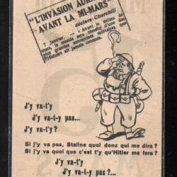 Tract l'invasion aura lieu avant la mi mars , propagande d'&eacute;tat fran&ccedil;ais 1944 j'y va t'y j'y va t'y