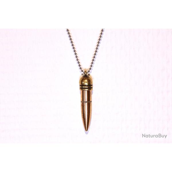 WW2 Pendentif Balle Seconde Guerre Mondiale Neutralis�e 30 06 Tra�ante Collier en Billes Acier