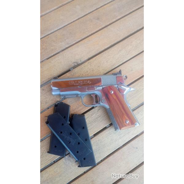 Pistolet Colt 1911 officer's acp s�rie 80 inox calibre 45 acp.