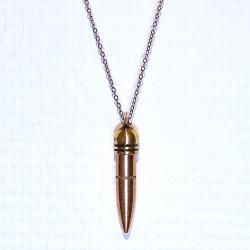 WW2 Pendentif Balle Seconde Guerre Mondiale Neutralis&eacute;e 30 06 Tra&ccedil;ante Collier Chaine Acier