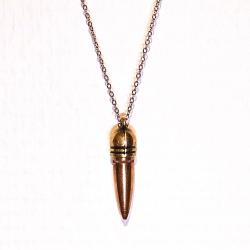 WW2 Pendentif Balle Seconde Guerre Mondiale Neutralis&eacute;e 30 06 FMJ Collier Chaine Acier