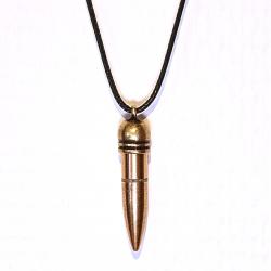 WW2 Pendentif Balle Seconde Guerre Mondiale Neutralis&eacute;e 30 06 Tra&ccedil;ante Collier Cordon Tress&eacute; Noir