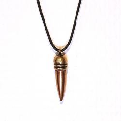 WW2 Pendentif Balle Seconde Guerre Mondiale Neutralis&eacute;e 30 06 FMJ Collier Cordon Tress&eacute; Noir