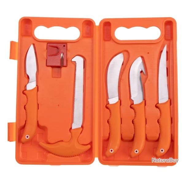 mallette de d�coupe gibier 6 pi�ces - 5 Couteaux / 1 Affuteur