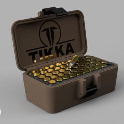 Boite de rangement pour 22lr avec logo TIKKA capacit&eacute; 50 cartouches
