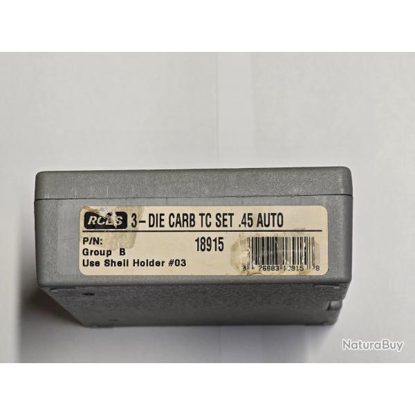 RCBS outils 45 ACP carbide + shell holder