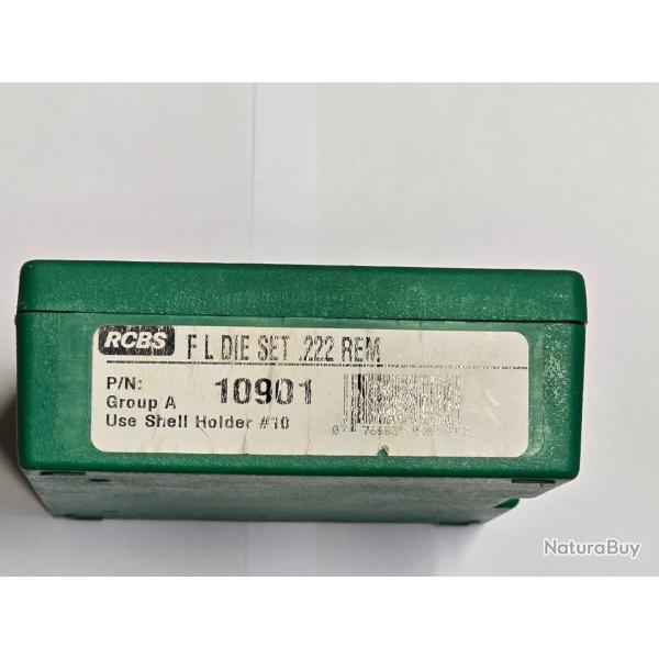 RCBS outils 222 remington + shell holder