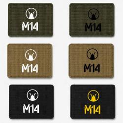 Patch velcro M14 - &Eacute;cusson tir sportif tiss&eacute; 10x7 cm