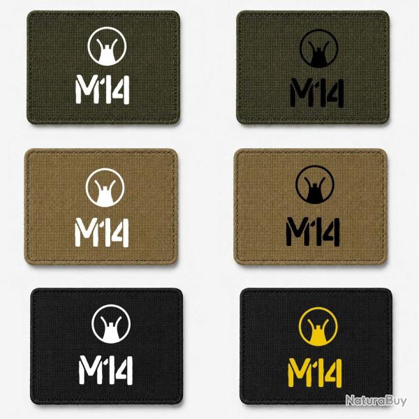 Patch velcro M14 - �cusson tir sportif tiss� 10x7 cm