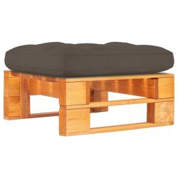 Pouf palette de jardin marron miel bois de pin impr&eacute;gn&eacute;
