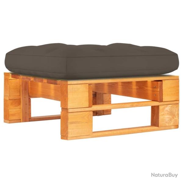 Pouf palette de jardin marron miel bois de pin impr�gn�