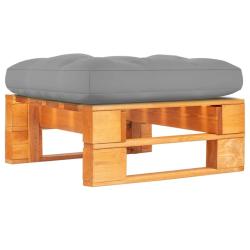 Pouf palette de jardin marron miel bois de pin impr&eacute;gn&eacute;