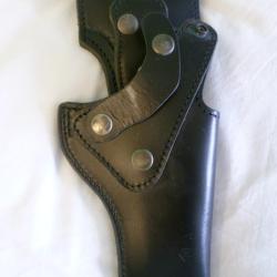 Holster de ceinture droitier multiposition en cuir de marque A2CM BERNAY (PROTECOP) pour r&eacute;volver