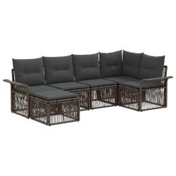 Ensemble de canap&eacute; de jardin 6 pcs Gris polyrotin
