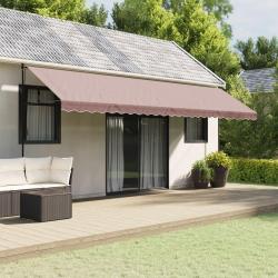 Tissu de remplacement de cantonni&egrave;re d'auvent rayure marron 6 m